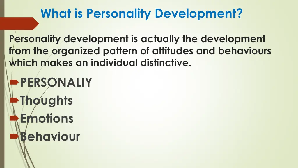 what is personality development