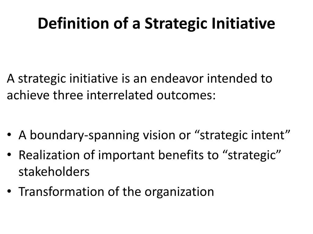 definition of a strategic initiative