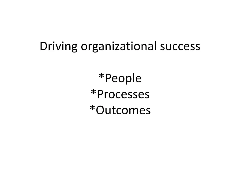 driving organizational success