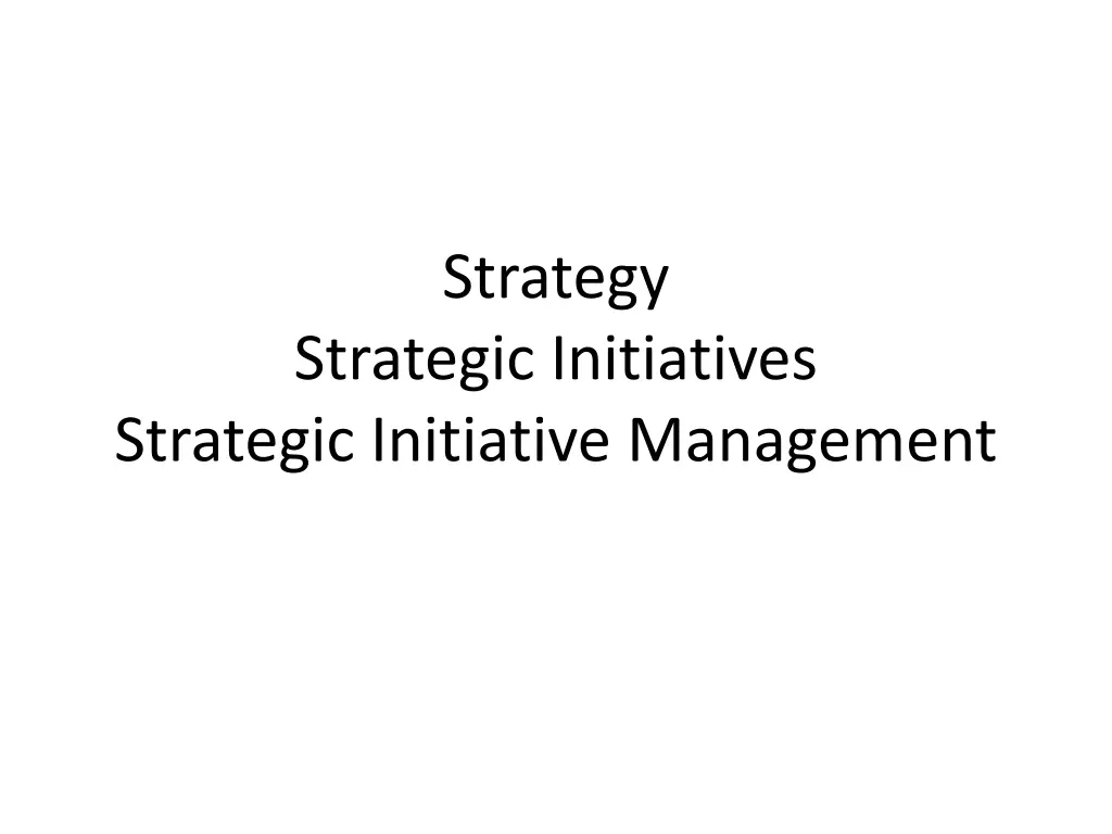 strategy