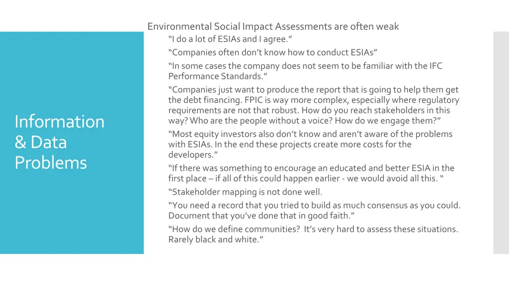 environmental social impact assessments are often