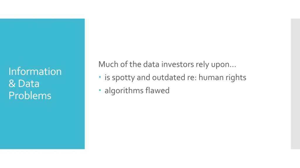 much of the data investors rely upon is spotty