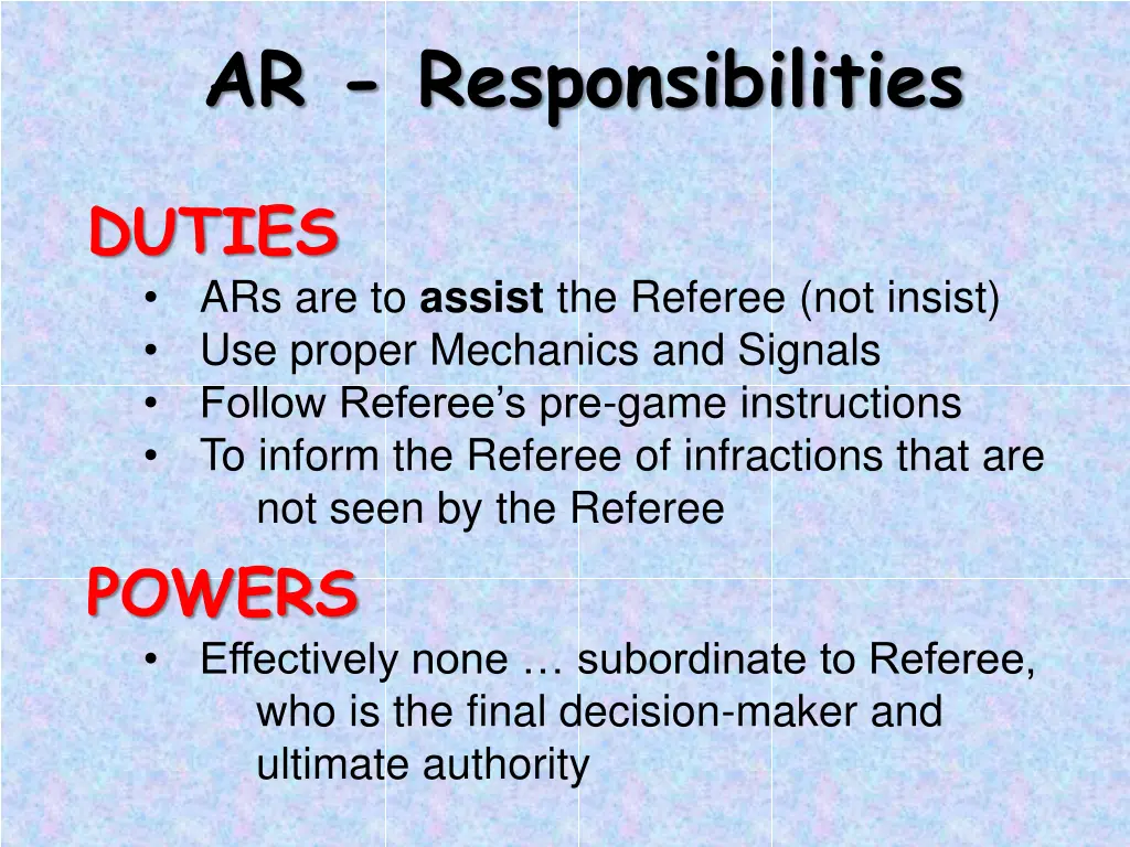 ar responsibilities