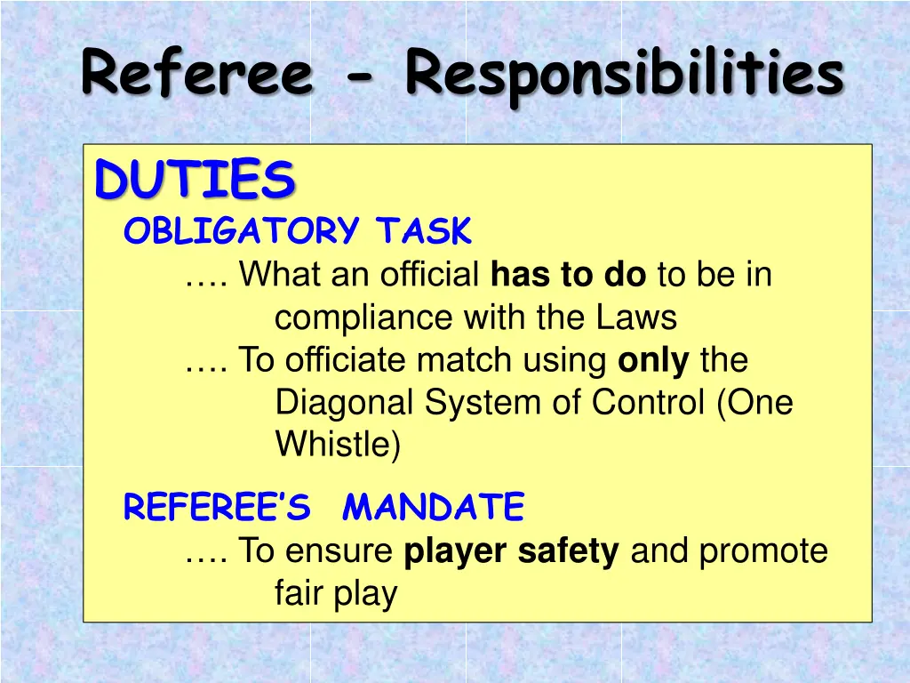 referee responsibilities