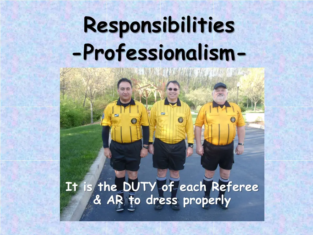 responsibilities professionalism