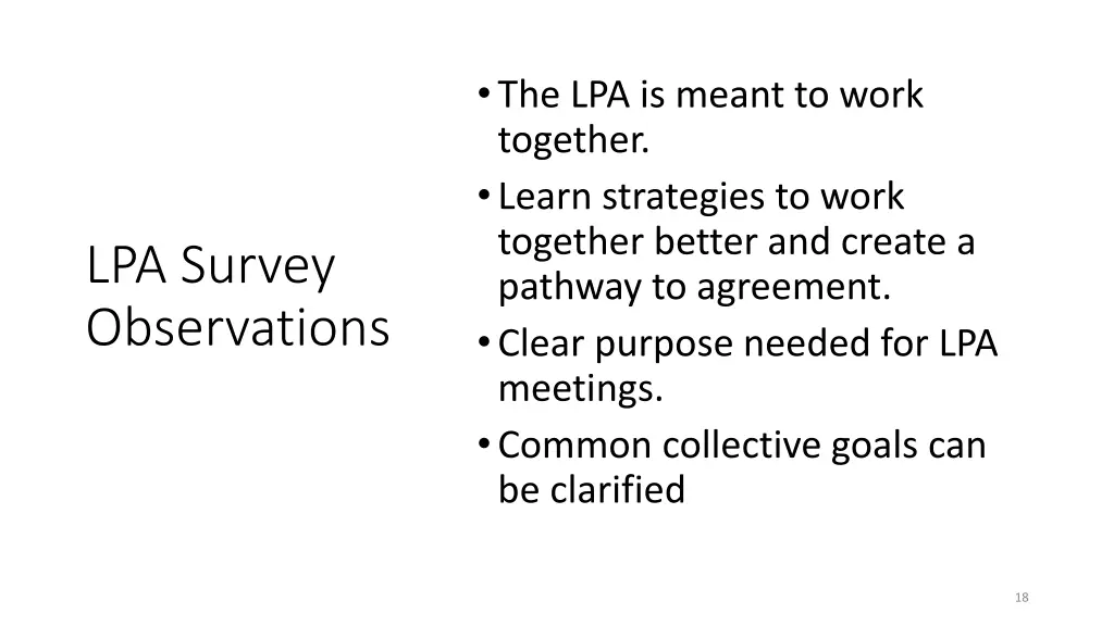 the lpa is meant to work together learn