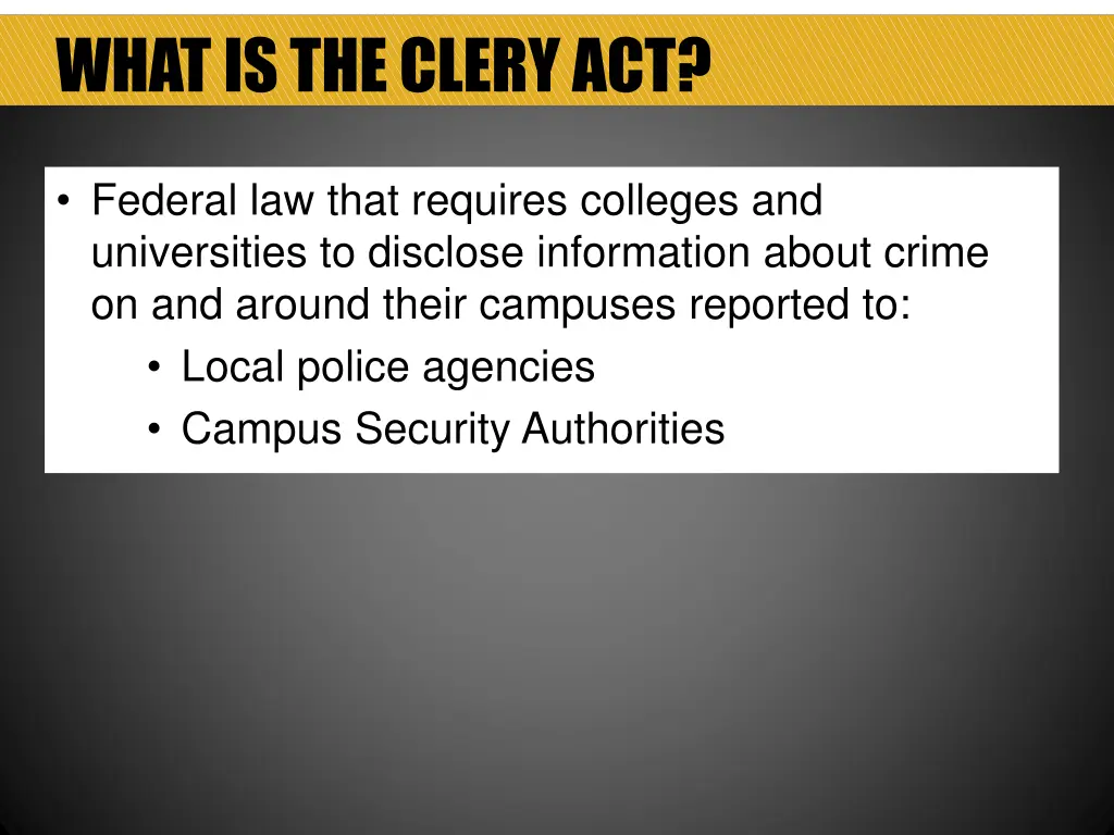 what is the clery act