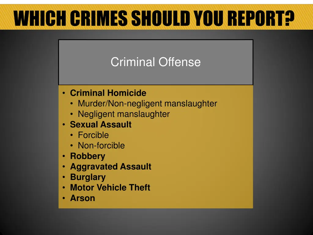 which crimes should you report