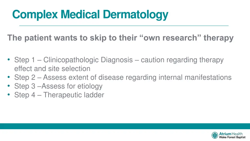 complex medical dermatology