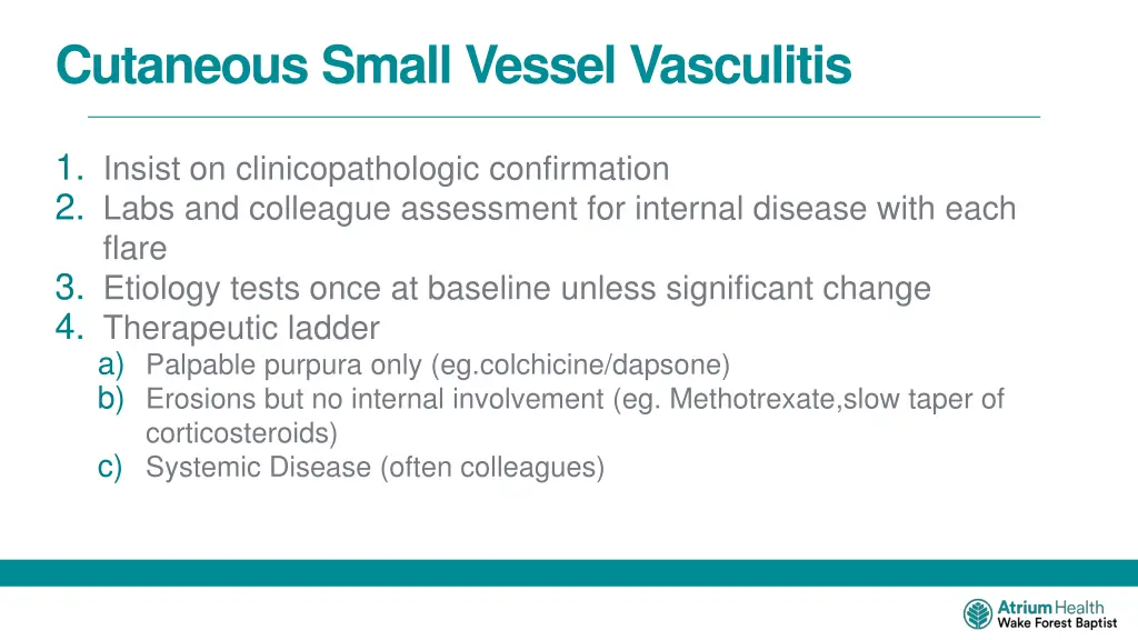 cutaneous small vessel vasculitis