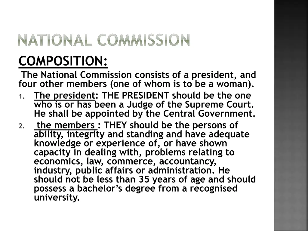 national commission composition the national