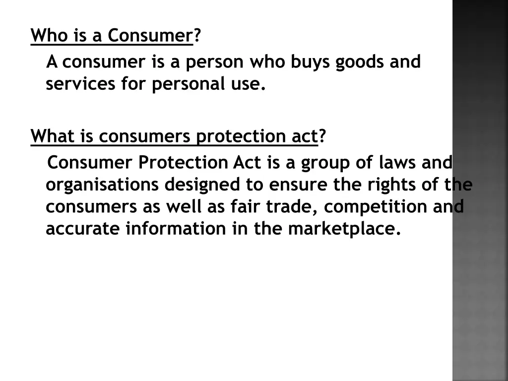 who is a consumer a consumer is a person who buys