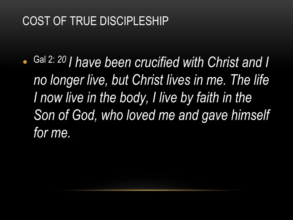 cost of true discipleship 10