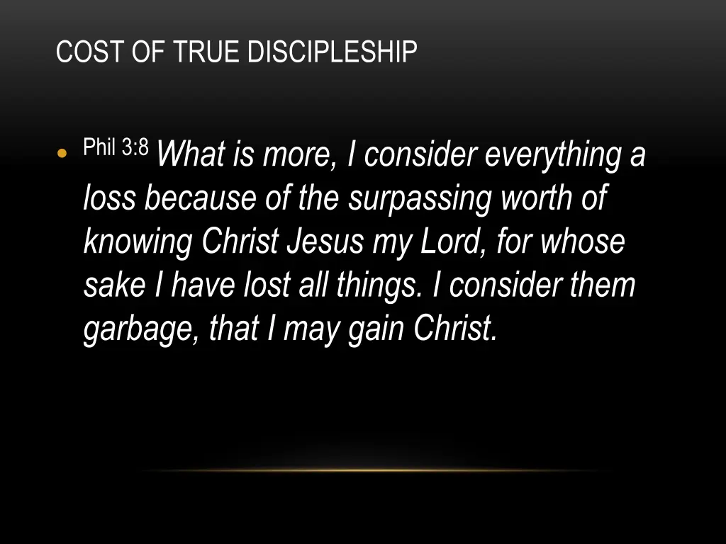 cost of true discipleship 11