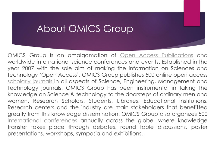 about omics group