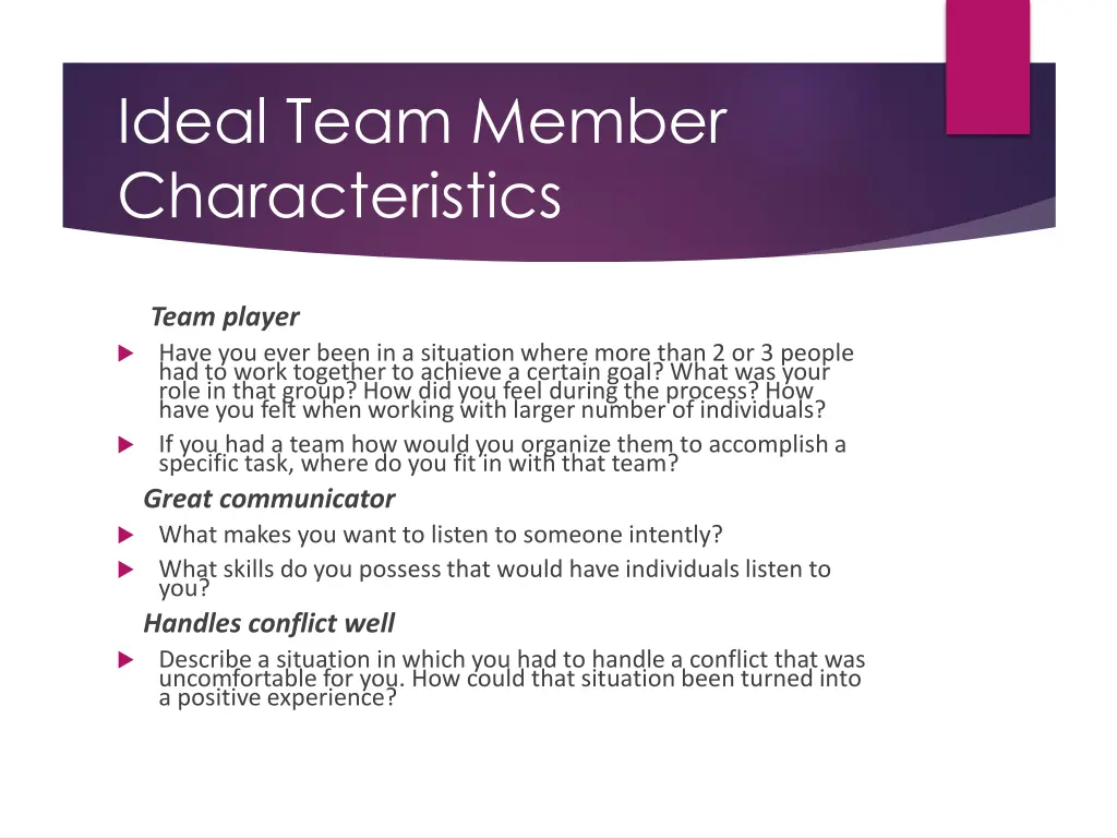 ideal team member characteristics 1