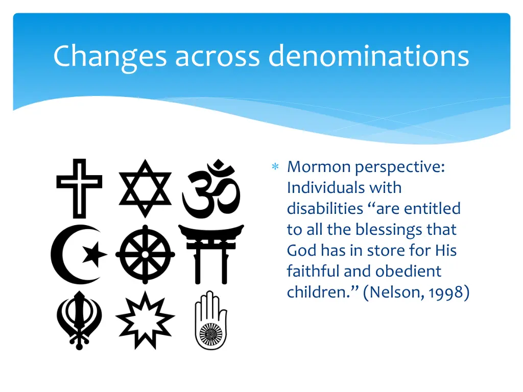 changes across denominations