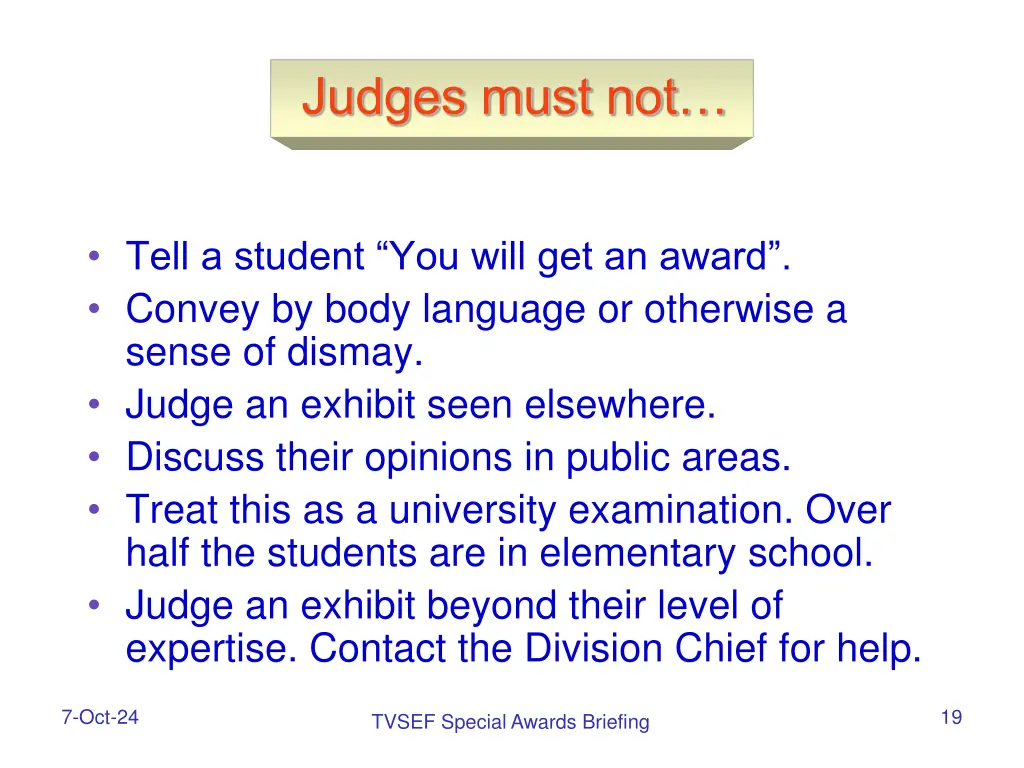 judges must not