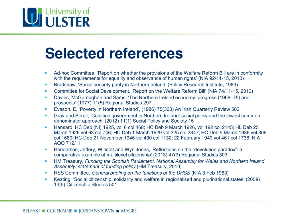 selected references