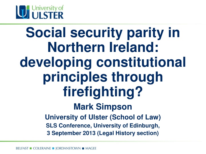 social security parity in northern ireland