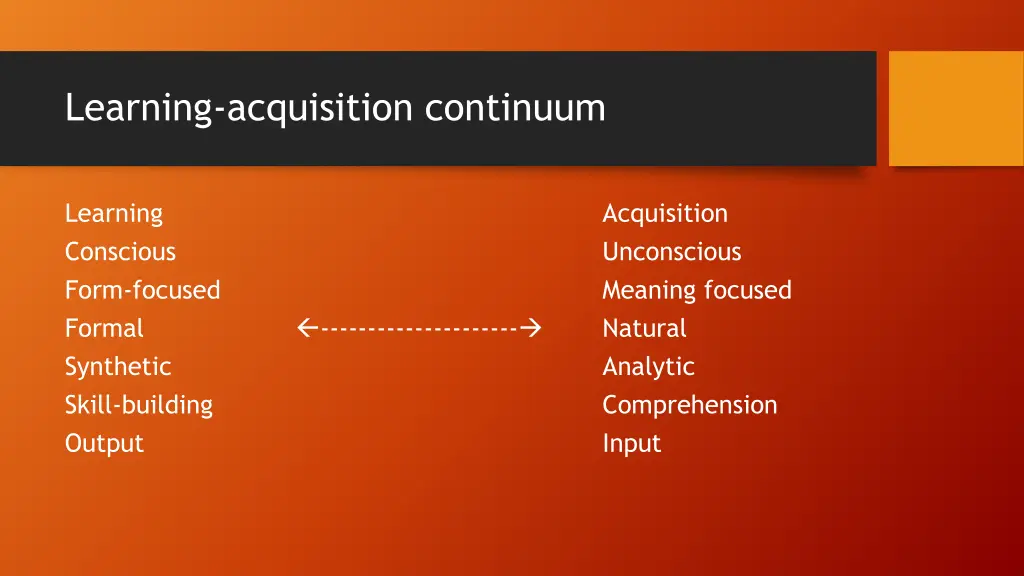 learning acquisition continuum