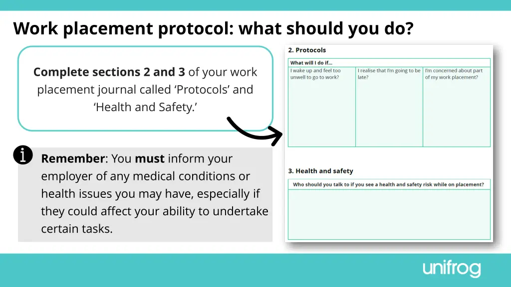 work placement protocol what should you do 11