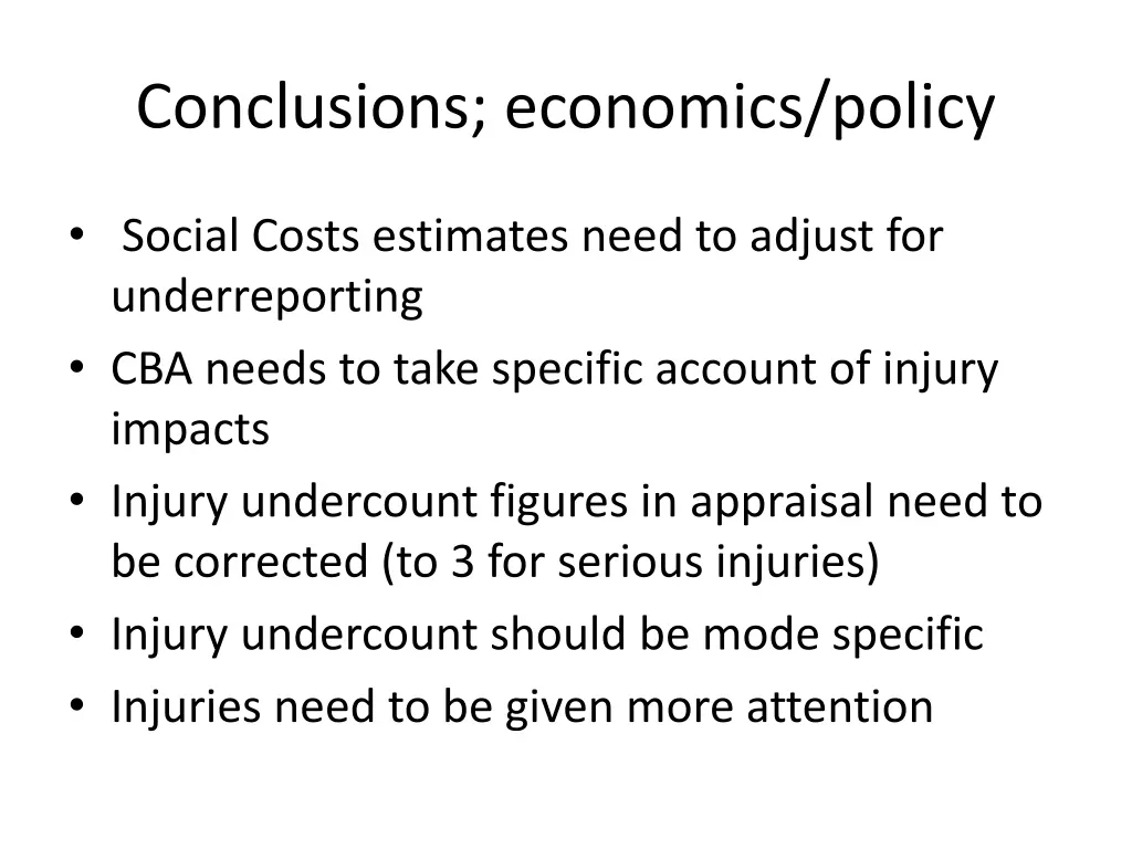 conclusions economics policy