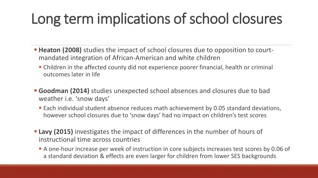 long term implications of school closures long