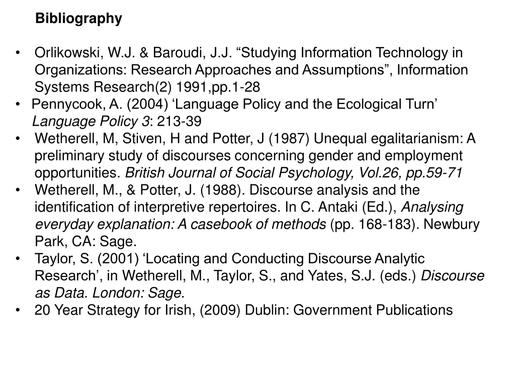 bibliography 1