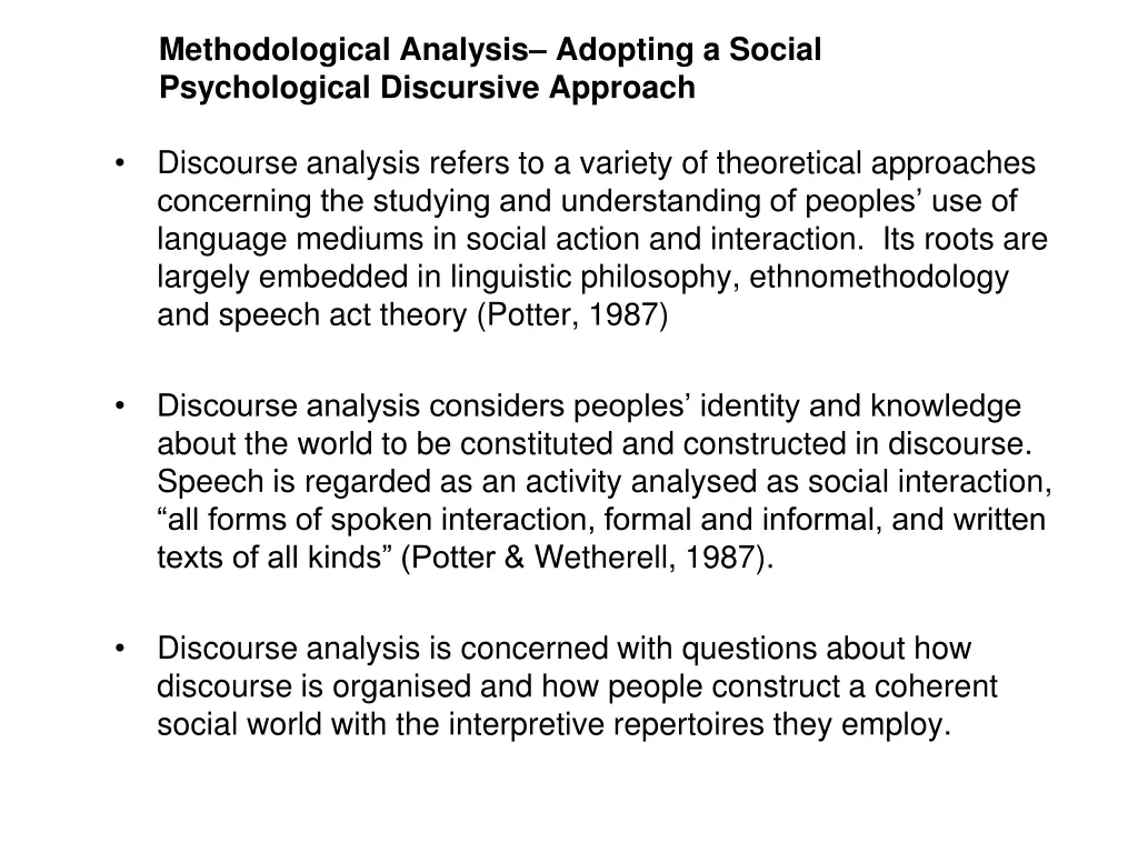 methodological analysis adopting a social