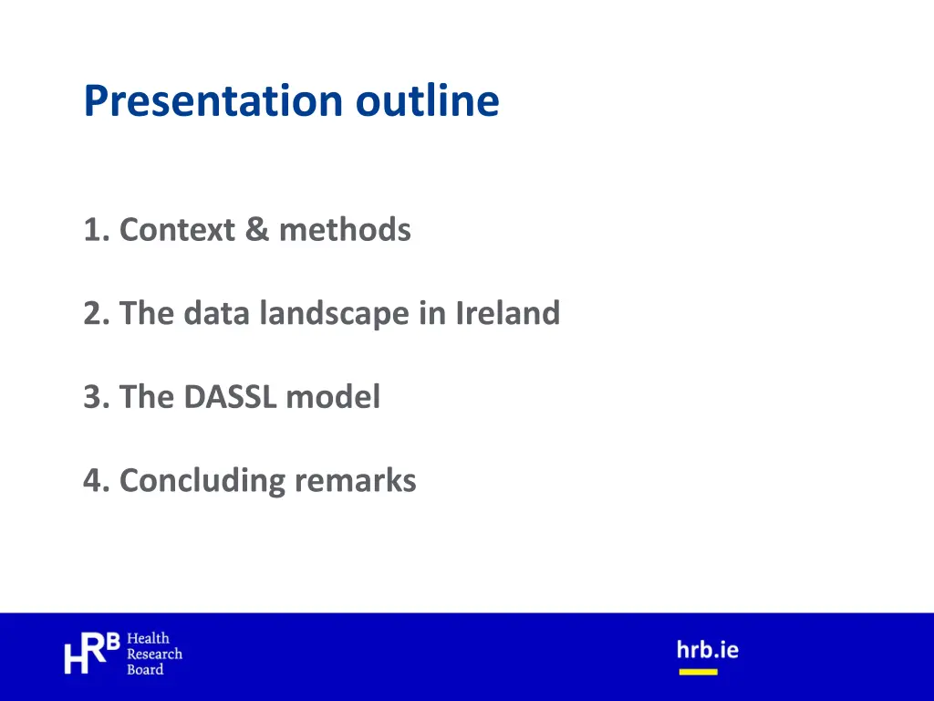 presentation outline