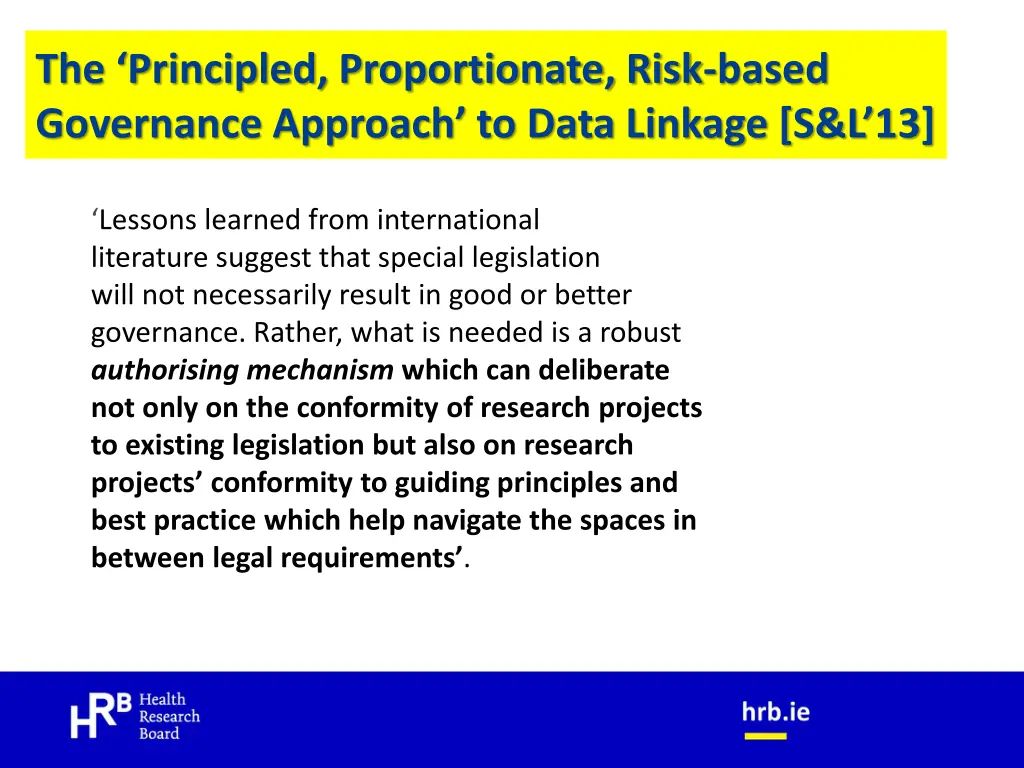 the principled proportionate risk based