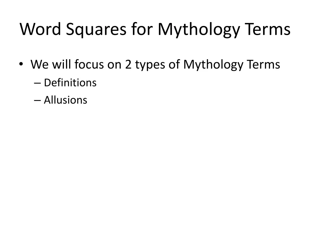 word squares for mythology terms