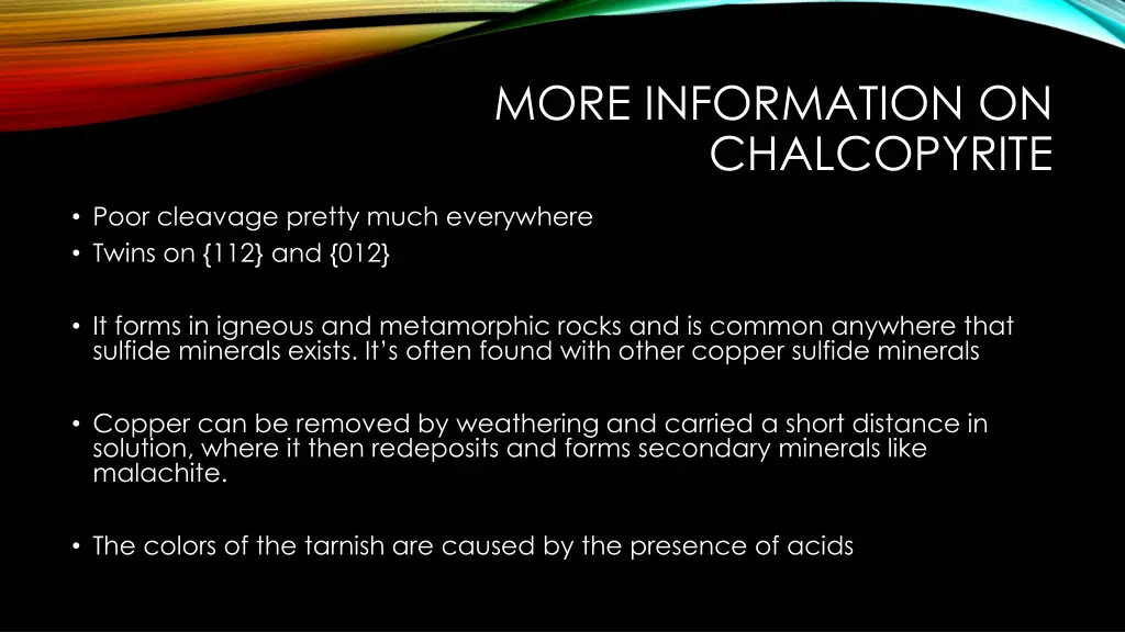 more information on chalcopyrite