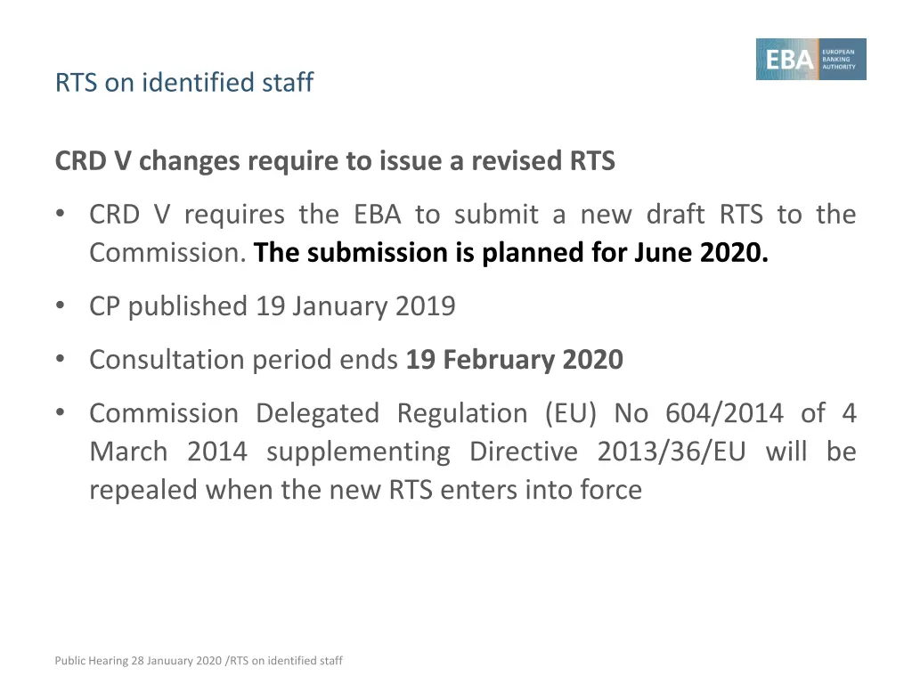 rts on identified staff