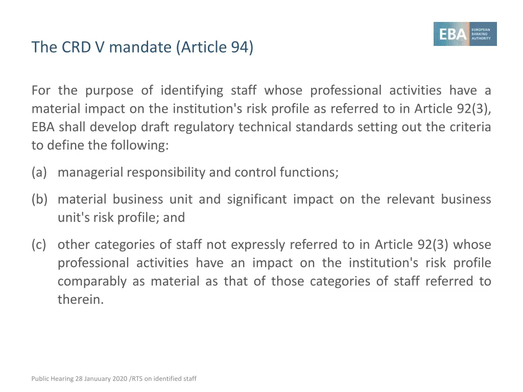 the crd v mandate article 94