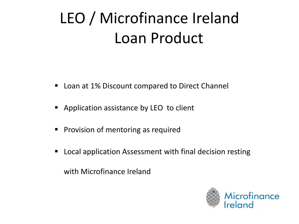 leo microfinance ireland loan product