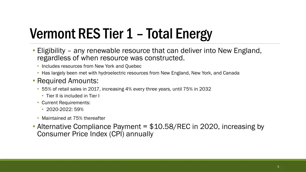 vermont res tier 1 total energy