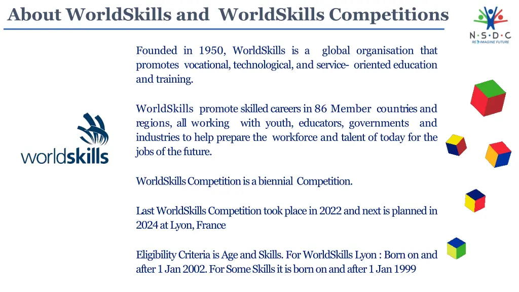 about worldskills and worldskills competitions