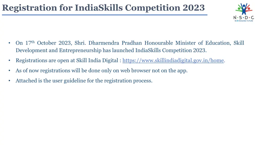 registration for indiaskills competition 2023