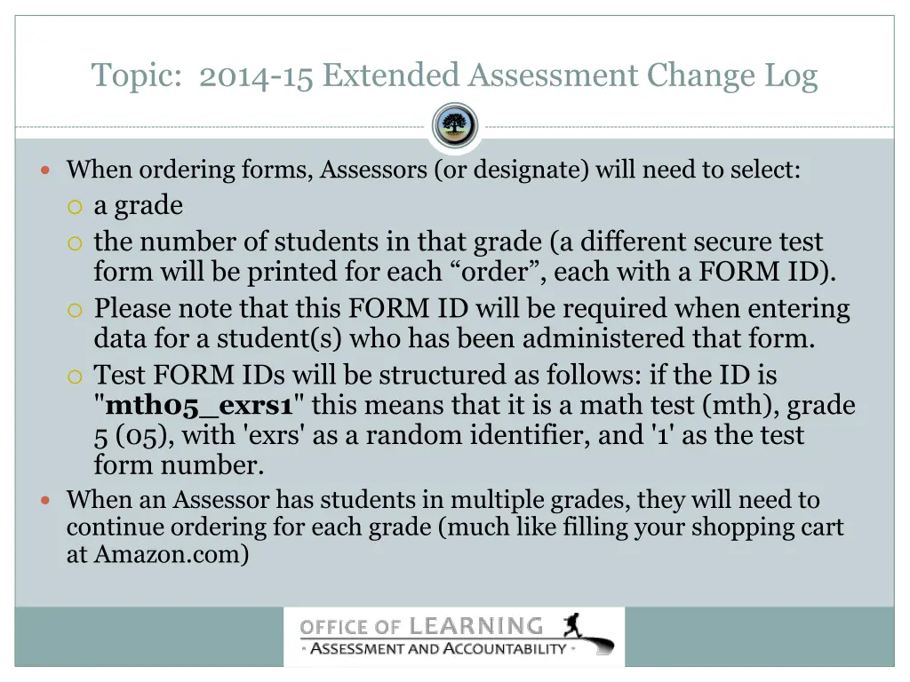 topic 2014 15 extended assessment change log 1