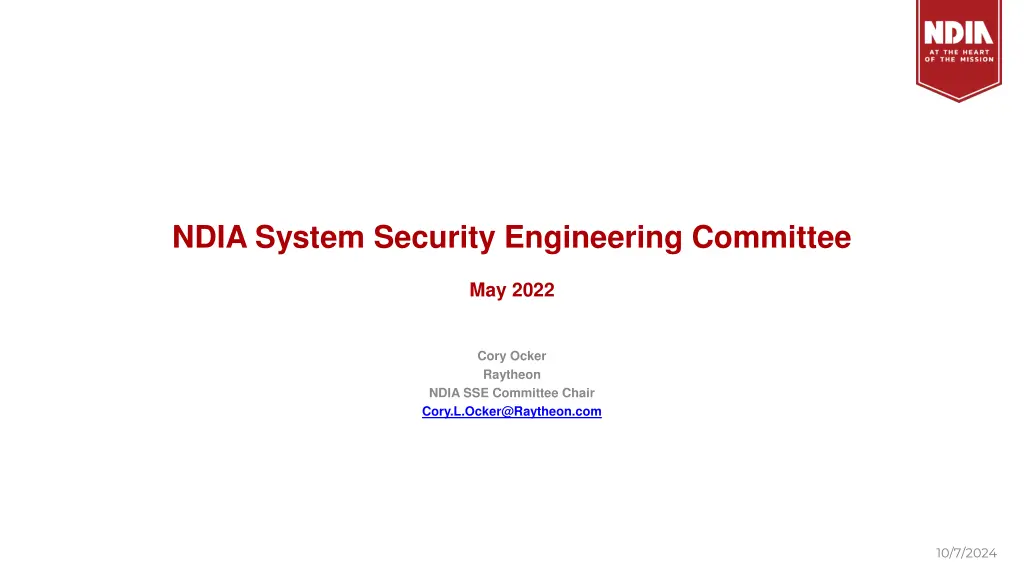 ndia system security engineering committee