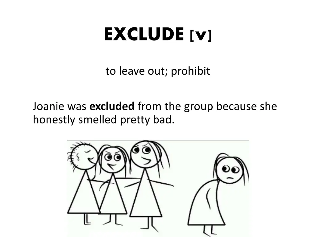 exclude v