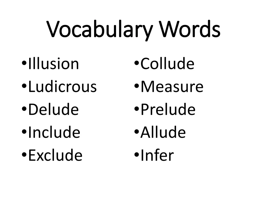 vocabulary words vocabulary words