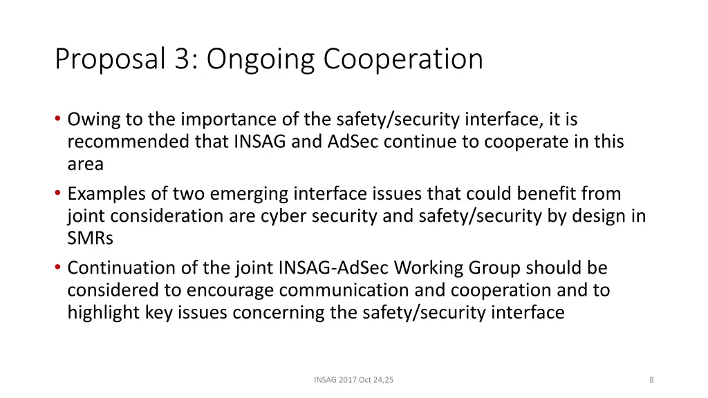 proposal 3 ongoing cooperation