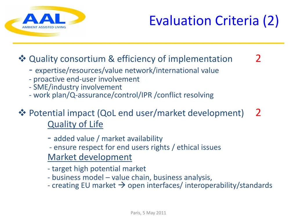 evaluation criteria 2