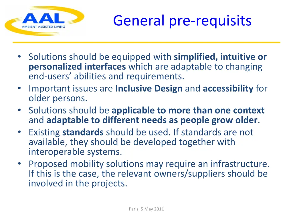 general pre requisits