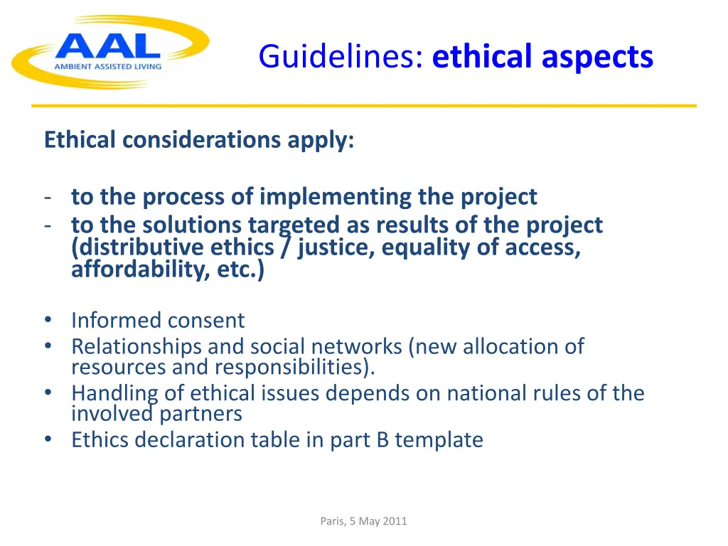 guidelines ethical aspects