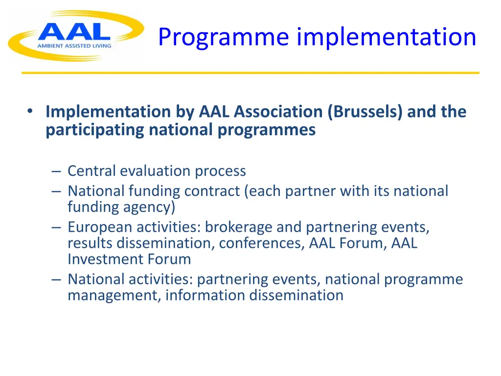 programme implementation