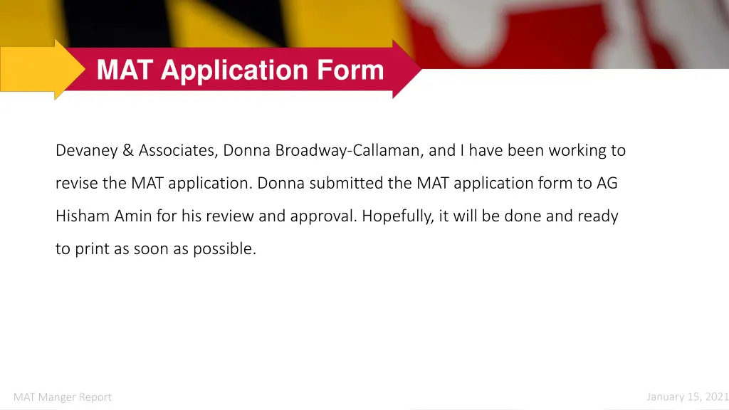 mat application form